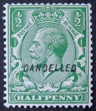 GV 1924 ½d CANCELLED, fine l/m/mint. Sg.Spec N33w