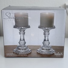 Crystal Candlestick Pair Canterbury Shannon b...
