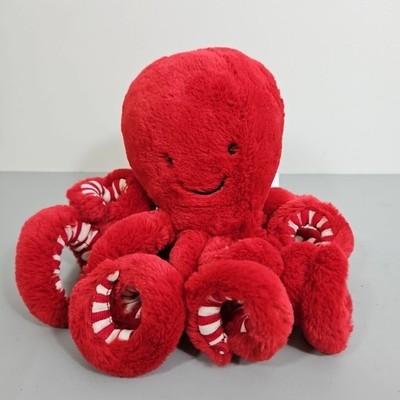 Jellycat Cranberry Red Octopus 9  Retired Plush Stuff Animal Cuddly Soft Kawaii