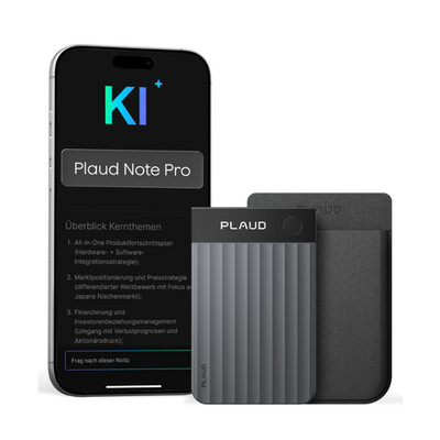 Plaud Note Pro Diktiergerät mit KI-Transkription, 64GB, 50h Aufnahme, schwarz