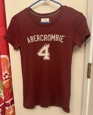 Y2K Vintage Abercrombie & Fitch Shirt Mens  Maroon T-Shirt Fit Tee M