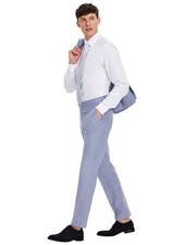 Tommy Hilfiger Mens Modern fit Dress Pants 32 / 32 Powder Blue Solid Stretch