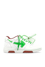 OFF-WHITE Out Of Office Bubble Arrow White Green Leather Sneakers New