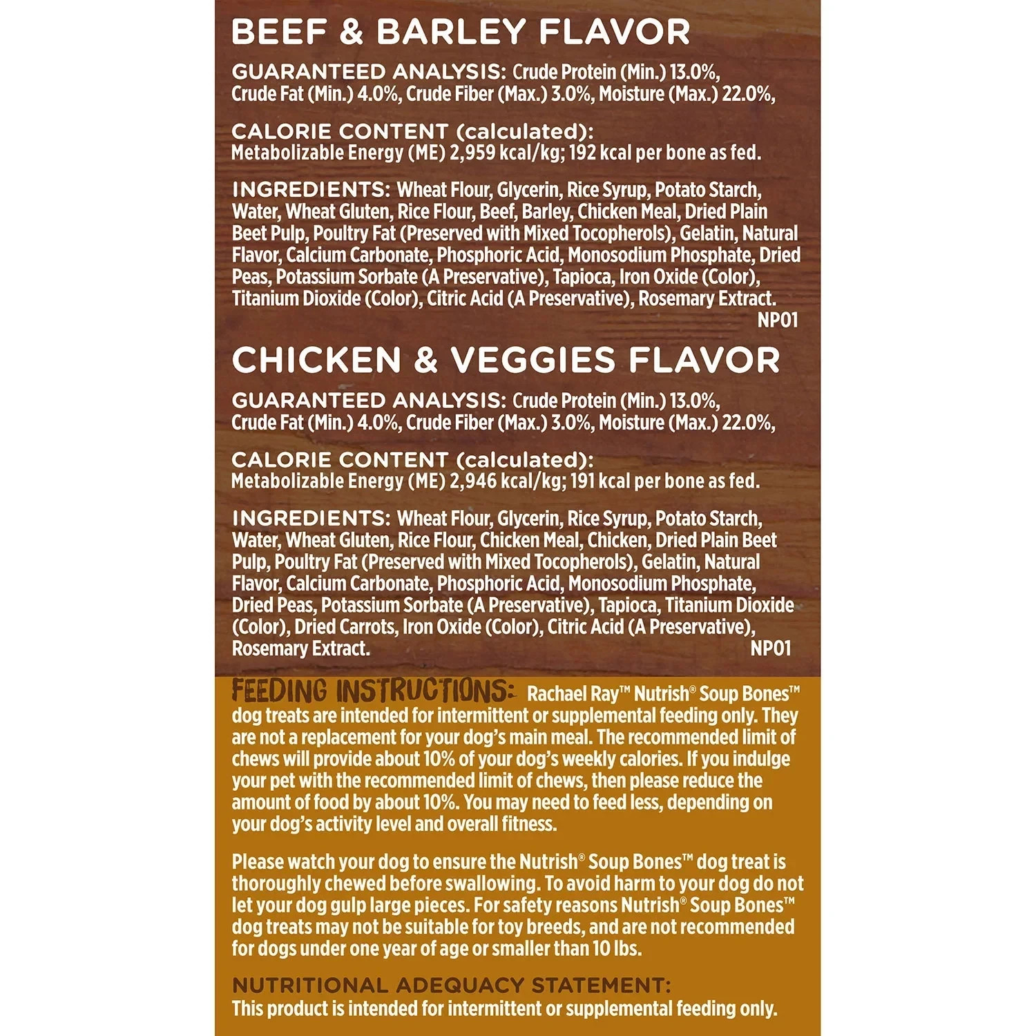 Rachael Ray Nutrish Soup Bones Dog Treats 2 Pack &ndash; Beef & Chicken, 11 Ct Each.