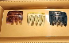 Goody Hair Combs Side Comb 1980'S Vintage Green, Tortoise Shell, Cream