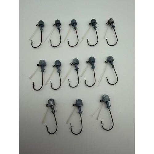 13pc Handmade Weedless Jig Heads 1/4 oz Mushroom Head Fishing Hooks Clear Guard