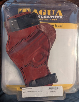 Tagua DCH-1103 LH Brown Leather Dual Clip IWB Holster for Walther PPK PPK/s