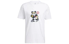 adidas Panda Cartoon Print Basketball Sports Round Neck Short Sleeve T-Shirt