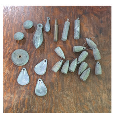 Lot mixte de 19 plombs de pêche au plomb eau douce eau salée poids gris
