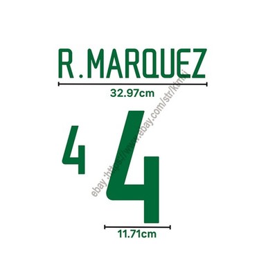 2003 Mexico Away Name Set   R.MARQUEZ #4 Soccer Heat Transfer Patch Fan Custom