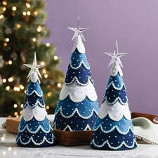 Herrschners® Winter Pines Shelf Sitters Felt & Sequin Kit