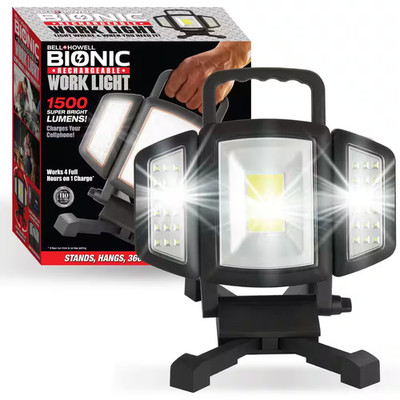 Bionic Worklight 1500 Lumens Super Bright LED Portable Heavy-Duty Multi-Directio