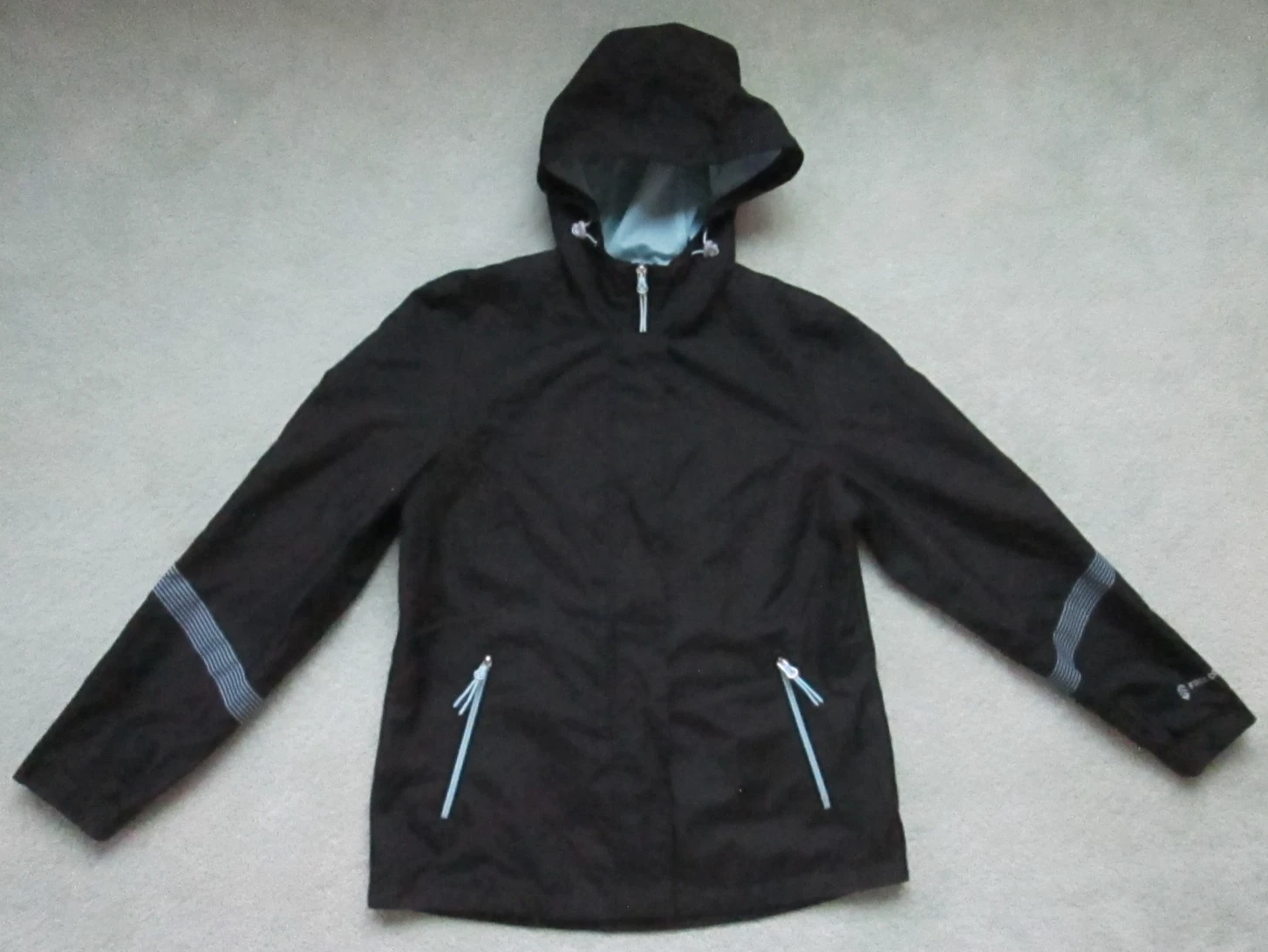Free Country Athletx Series Black & Blue Windbreaker Hoodie Jacket Size M Used
