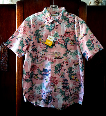 Reyn Spooner Men's '' PEANUTS IN JAPAN'' NWT TAILORED FIT Pink Large Shirt