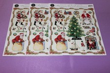 John Grossman Gifted Line LOT 3 Large Sheets of Christmas Santa  Toys Stickers 