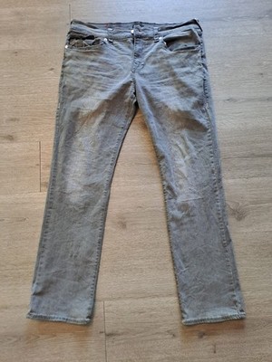 True Religion Ricky Relaxed Straight Jeans Herren Gr. 38 Grau Designer Denim