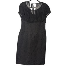 Tahari Arthur S. Levine Cocktail Dress Womens Black Excellent Silk Top Size 8