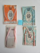 Lot of 5 VTG Susan Bates Circlon Nylon Circular Knitting Needles Made in USA