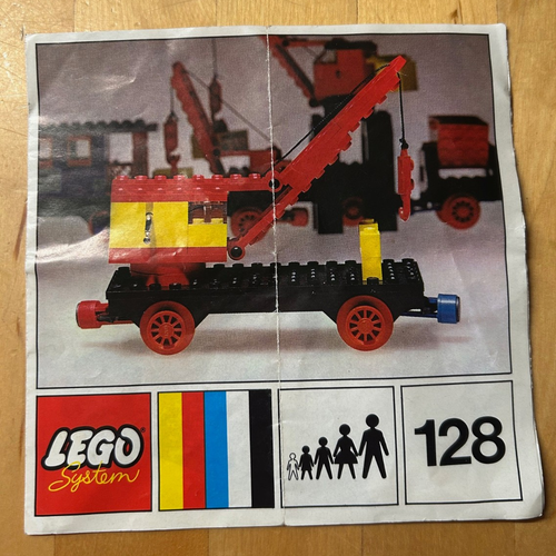 Lego 128 Eisenbahn 4,5V Kranwaggon OBA -100% komplett - Bild 6 von 8
