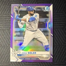 Bowman 2021 Chrome Purple Refractor Serial Numbered Jorge Soler /250 #47 Royals