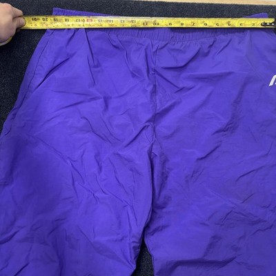 Mizuno Track Pants Mens Large Purple Nylon Water Resistant Zip Hem