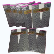 Vintage Round the Clock Pantyhose Lot 8 Size C Ice Ultra Sheer Control Top NOS