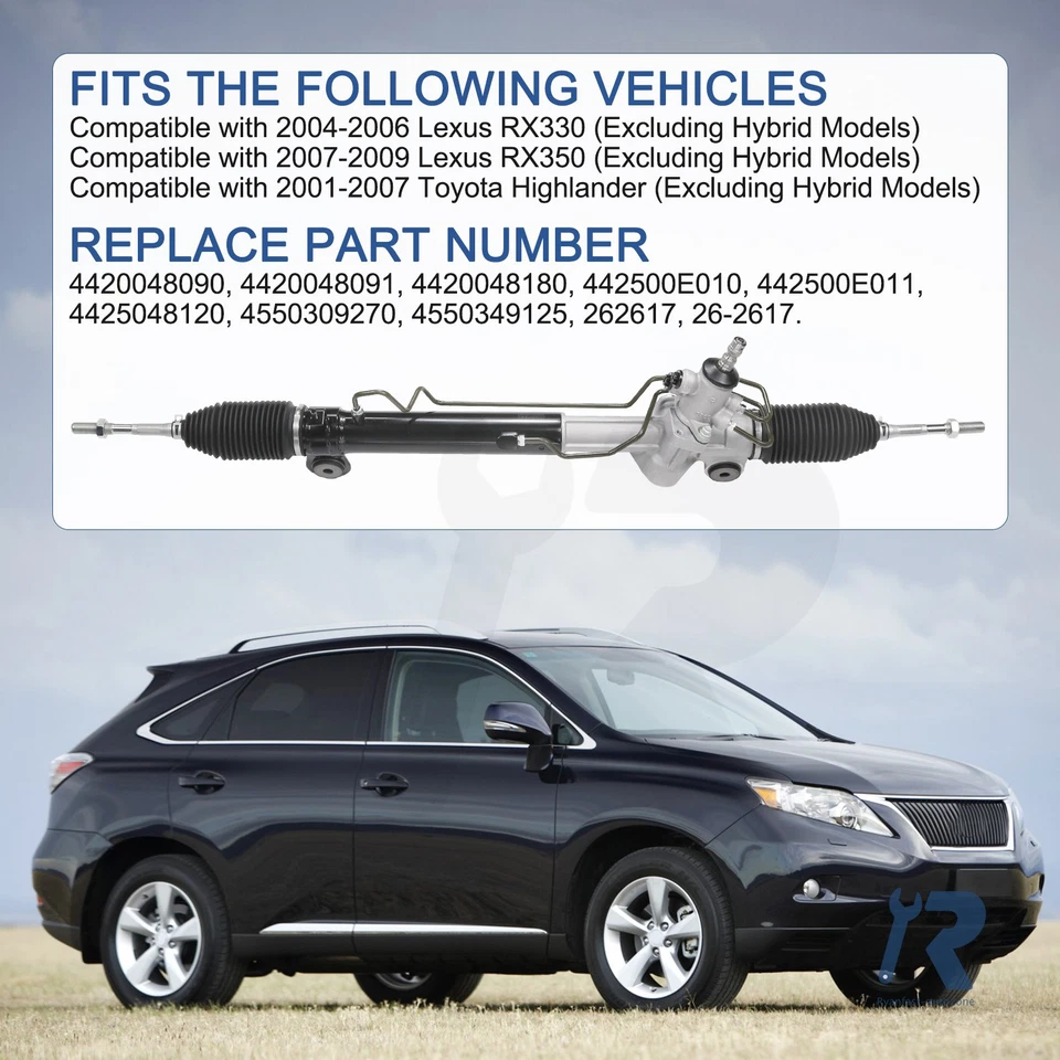 Power Steering Rack&Pinion Assembly fit for Toyota Highlander LEXUS RX350 RX330 Foto 2 de 4
