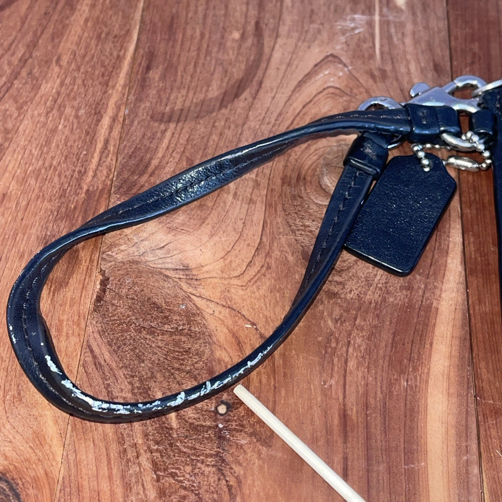 Coach Portafoglio Grigio Antracite Metallizzato Porta Carte di Credito Piccolo Vintage