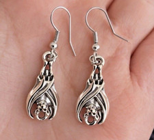 Vampir Fledermaus Ohrringe Gothic Schmuck Silberfarben  Modeschmuck