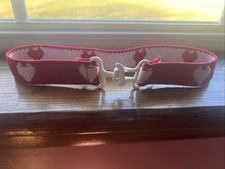 Vtg 70s/80s Red Heart Valentine Elastic Stretch Belt Interlocking Buckle Child