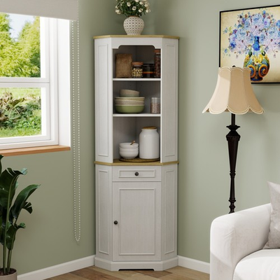 #ad #ad High Corner Cabinet Features 1 door Includes 1 drawer Adjustable shelves $233.00