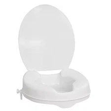 Raised Toilet Seat with Lid, White, 2 In.