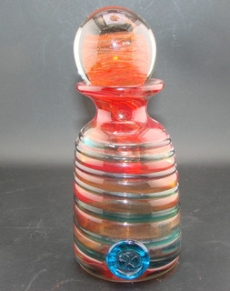 Vintage Mdina Glass Perfume Bottle with Stopper