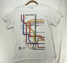 New York City Manhattan Subway Pop Art T-Shirt Size M Made in USA Vintage