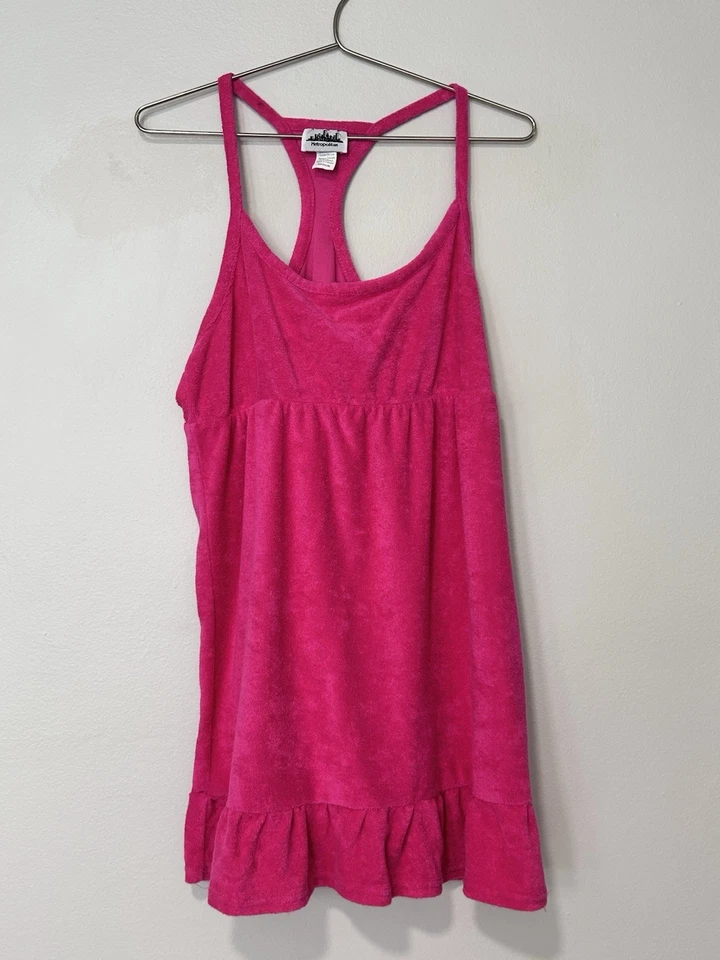 Mini Vestido Metropolitan Años 80 Rosa Terry Piscina Playa Encubrimiento Talla M Toalla de Ducha Foto 2 de 4