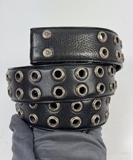 Chrome Hearts - Double Stud Sterling Silver Leather Belt Size: 36 RARE