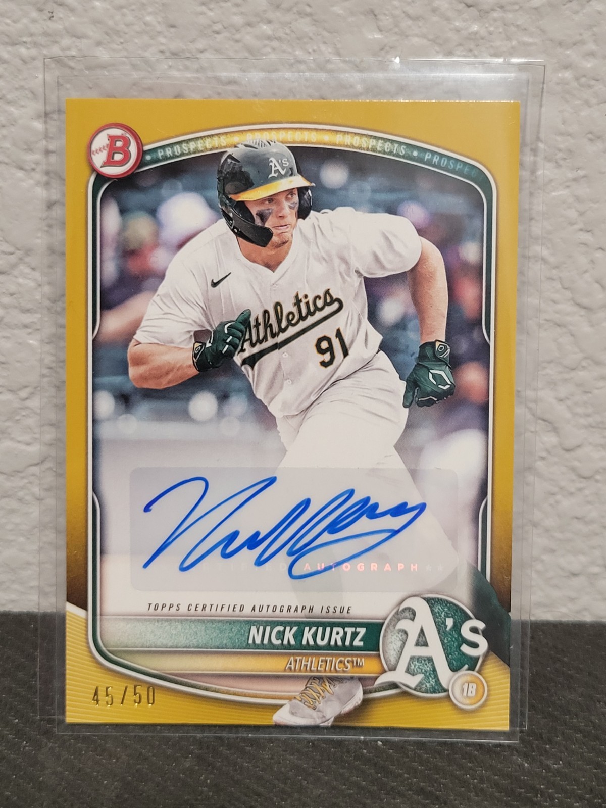 Nick Kurtz 2025 Bowman Gold Auto /50 #BPA-NK ROOKIE OF THE YEAR 🔥