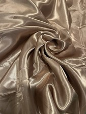 Taupe Costume Satin Polyester Fabric By The Yard 60"