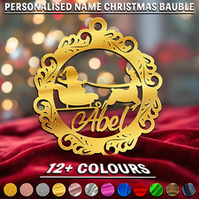PERSONALISED NAME Christmas Bauble Ornament Acrylic 3.5"
