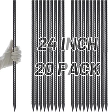 AAGUT Rebar Stakes 24 Inch Straight Garden Plant Stakes (20 pcs) 1/2" Thickne...