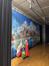 Around The World Fabric Backdrop 10  x20  BELECO High Quality Excellent Condition