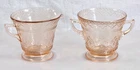 Vintage Federal Patrician Spoke Pink Glass Sugar Creamer Depression Glass