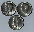 Lot of Three (3) Very Nice 90% Silver Kennedy Half Dollars 1964 - P - BU/AU