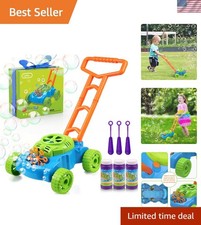 Bubble Lawn Mower Toy for Toddlers Push Push Bubble Machine, Ages 1-3