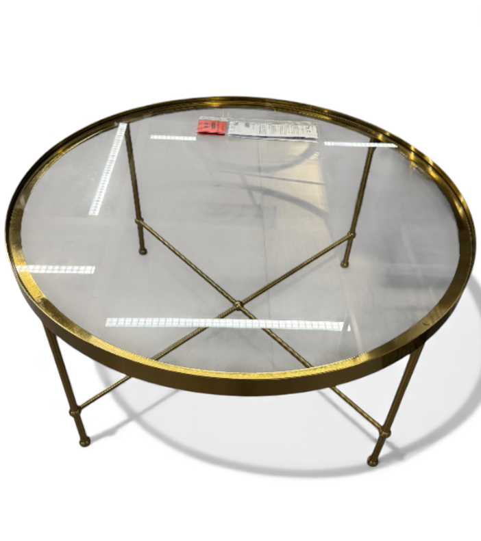 New IKEA TORSJO Coffee Table Gold Effect/Glass 88 cm (34 ⅝