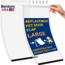 2 Pack Large Dog Door Replacement Flaps with 1 Aluminium Alloy Replacement Brack