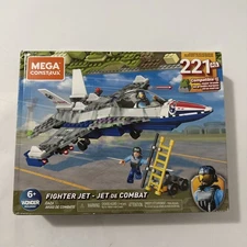 Mega Construx Bricks Fighter Jet Building Set - 2 Figures 221 Pieces - New