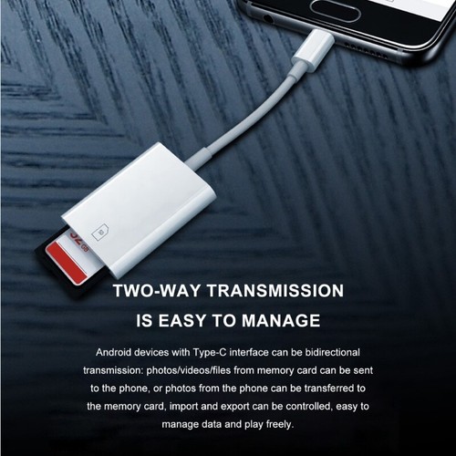 USB C to Card Reader for Phone Tablet & USB C Device Portable Camera Viewer - Zdjęcie 7 z 9