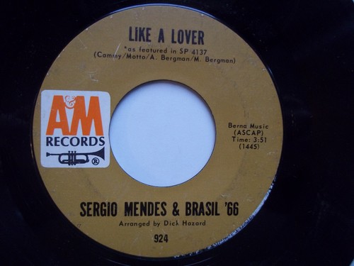 SERGIO MENDES & BRASIL '66 The Look Of Love; Like A Lover 45 RPM 7" Record 1968 - Picture 6 of 6