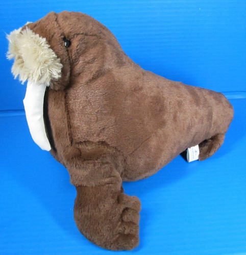 SEA WORLD Plush Walrus Brown Stuffed Animal Ocean Vinyl Tusks 15" Realistic - 第 1/9 張圖片